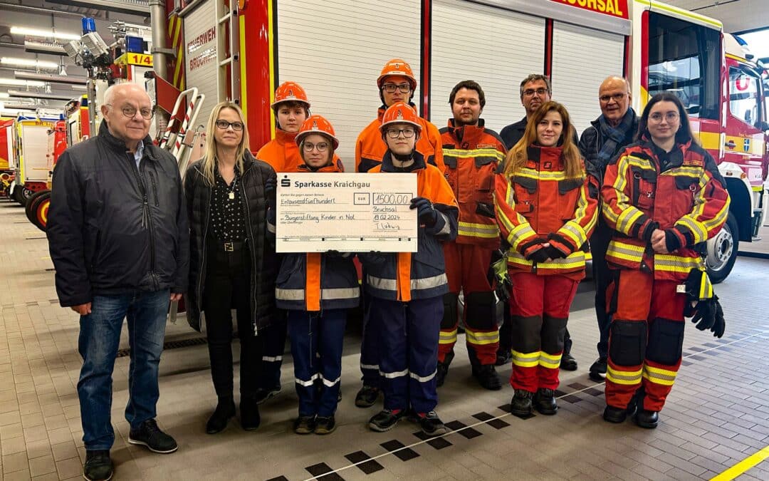 Jugendfeuerwehr spendet an die Bürgerstiftung Bruchsal